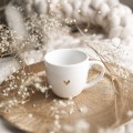 Biały Kubek Porcelanowy 300 ml - Motyw Złotego Serduszka dla Ukochanej Osoby na Walentynki Personalizowany kubek porcelanowy ze złotym zdobieniem jako idealny prezent — porcelana premium Nadzwyczajnie.pl