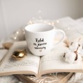 Kubek 300 ml - Kubek na jesienne wieczory ZŁOTE SERCE Personalizowany kubek porcelanowy ze złotym sercem jako idealny prezent — porcelana premium Nadzwyczajnie.pl