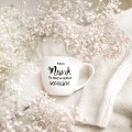 Kubek 300 ml - Taki misiak to największe szczęście Zbliżenie na złote zdobienie na białym kubku porcelanowym Taki misiak to największe szczęście Nadzwyczajnie.pl