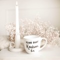 Kubek 300 ml - Dzień dobry Kocham Cię Biały kubek porcelanowy Nadzwyczajnie.pl ze złotym zdobieniem i napisem Dzień dobry Kocham Cię — 300 ml