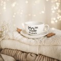 Filiżanka 250 ml ze spodkiem - Jedyny taki dziadek na świecie ZŁOTE SERCE Zbliżenie na złote zdobienie serca na białym filiżance porcelanowej ze spodkiem - Jedyny taki dziadek na świecie