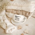 Biała filiżanka porcelanowa 250 ml ze spodkiem - motyw złotego serca i napisu jedyna taka babcia na świecie dla babci na Dzień Babci Personalizowany filiżanka porcelanowa ze złotym sercem jako idealny prezent — porcelana premium Nadzwyczajnie.pl