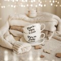 Biała filiżanka porcelanowa 250 ml ze spodkiem - motyw złotego serca i napisu jedyna taka babcia na świecie dla babci na Dzień Babci Biały filiżanka ze złotym sercem Nadzwyczajnie.pl ze spodkiem - Jedyna taka babcia na świecie — porcelana premium 250 ml