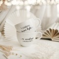 Zestaw 2 białych kubków porcelanowych 500 ml - motyw złotych gwiazdek i napisu stwórzmy razem bajkę ze szczęśliwym zakończeniem dla nowożeńców na ślub Zestaw porcelanowy ze złotym zdobieniem kubków 500 ml - Stwórzmy razem bajkę ze szczęśliwym zakończeniem ZŁOTE GWIAZDKI