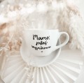 Filiżanka 500 ml ze spodkiem - Mamo jesteś wyjątkowa ZŁOTE SERCE Eleganckie opakowanie prezentowe filiżanki porcelanowej ze złotym sercem Nadzwyczajnie.pl — ze spodkiem - Mamo jesteś