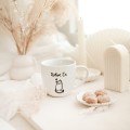Biały kubek porcelanowy 300 ml - napis kotam cię na walentynki dla miłośnika kotów Kubek porcelanowy ze złotym zdobieniem KOTAM Cię Nadzwyczajnie.pl — widok z boku na białym tle