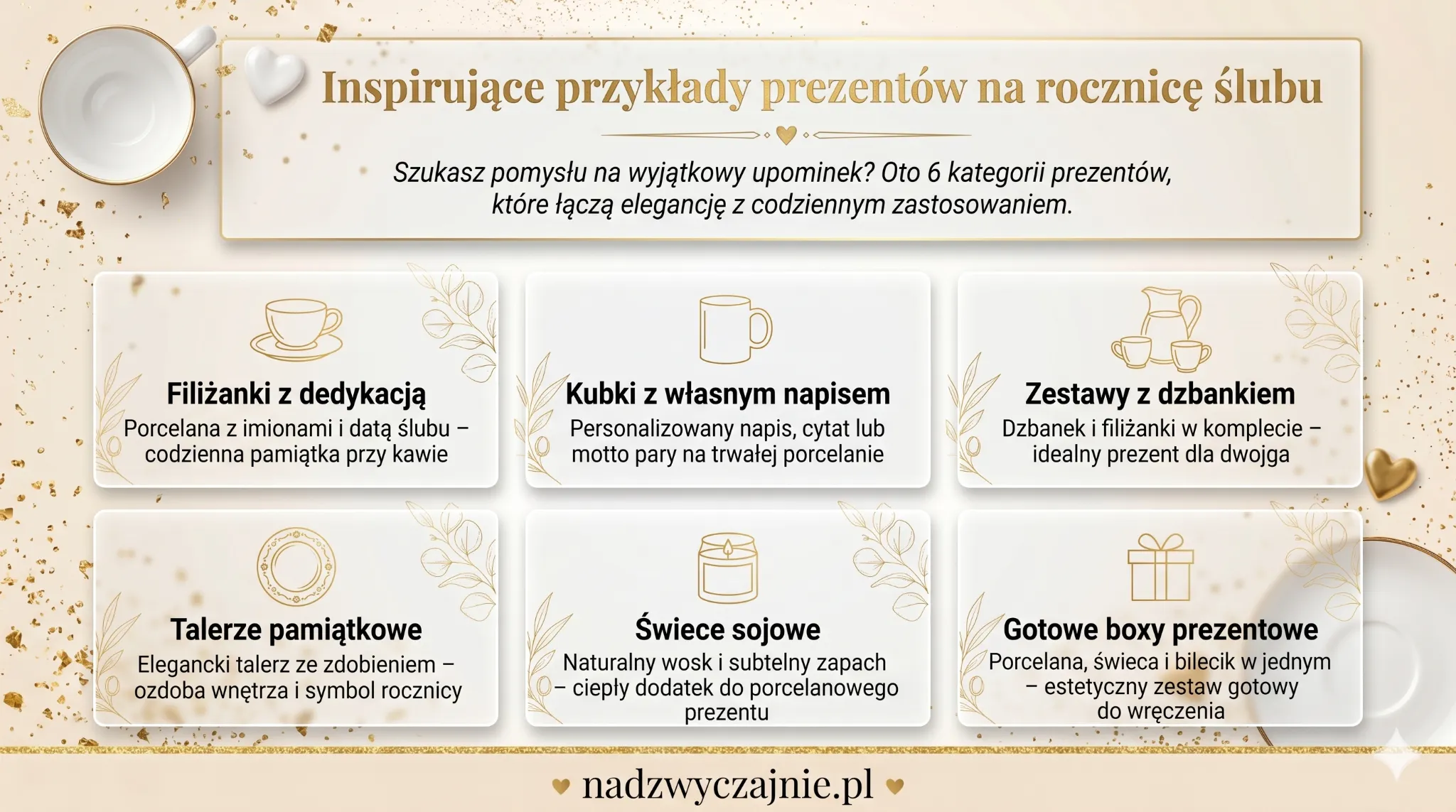 Inspirujące przykłady prezentów na rocznicę ślubu