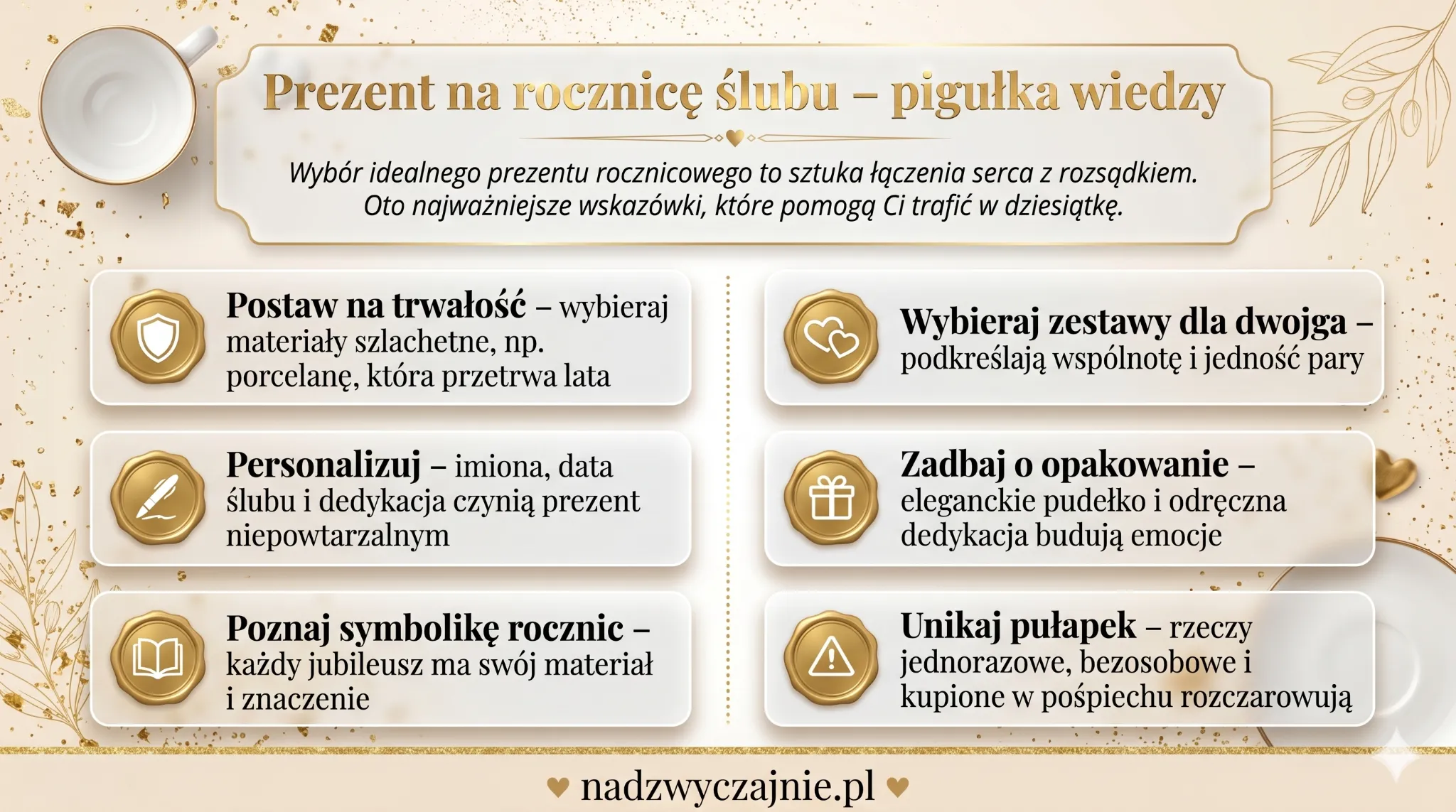 Prezent na rocznicę ślubu - pigułka wiedzy