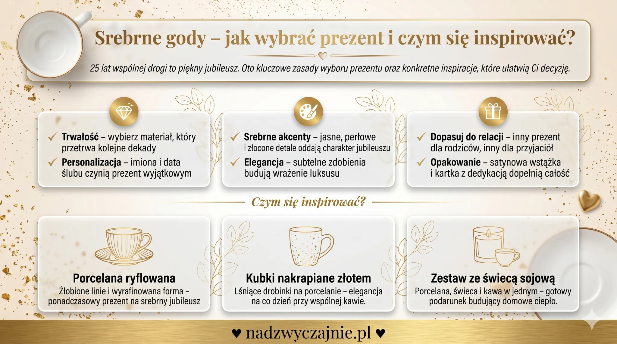 Srebrne gody - jak wybrać prezent i czym się inspirować?