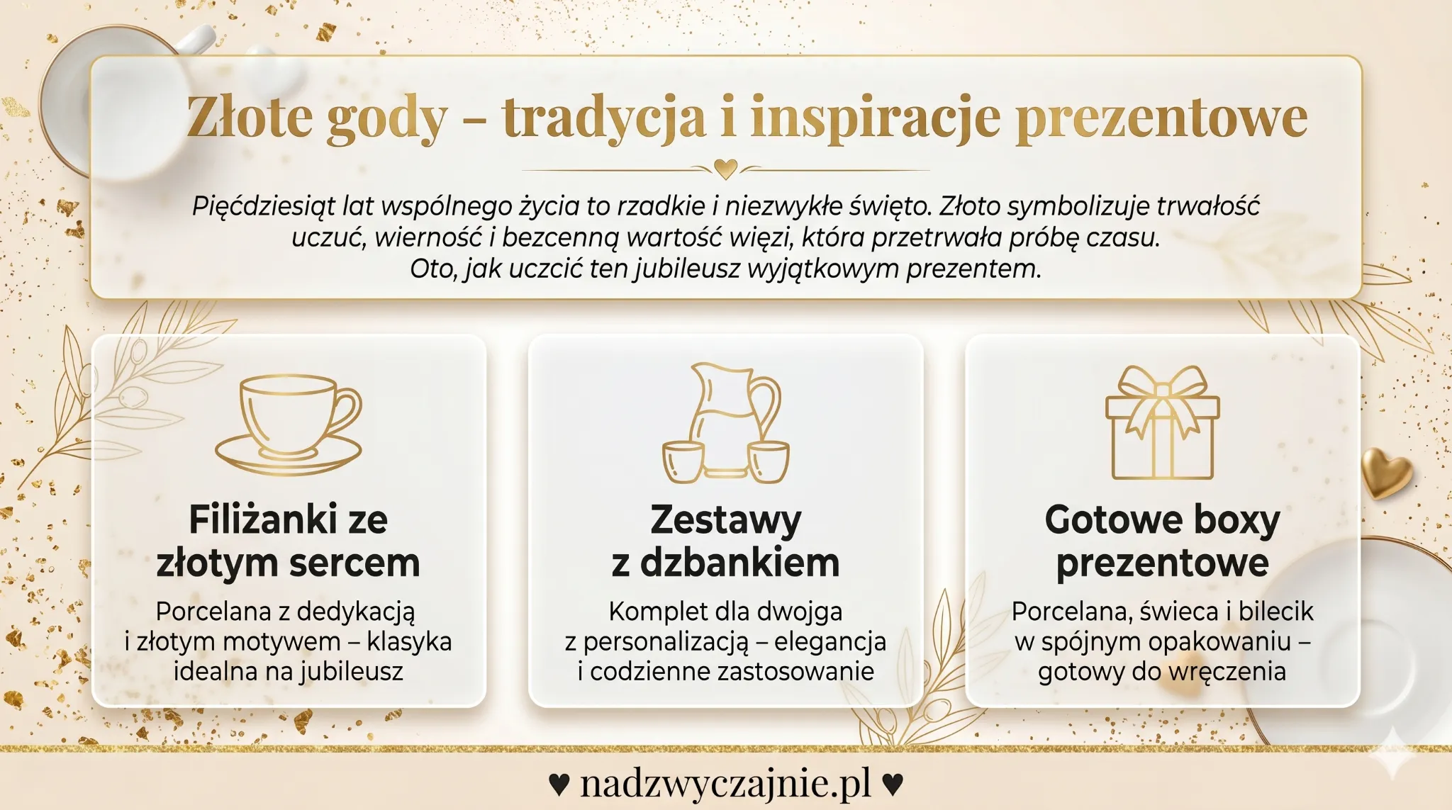Złote gody - tradycja i inspiracje prezentowe