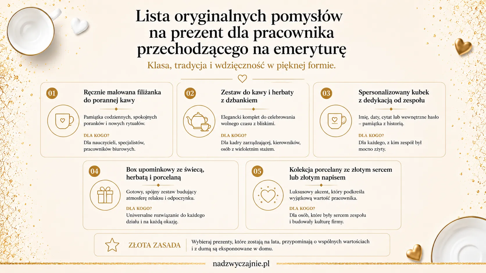 Lista oryginalnych pomysłów na prezent dla pracownika przechodzącego na emeryturę